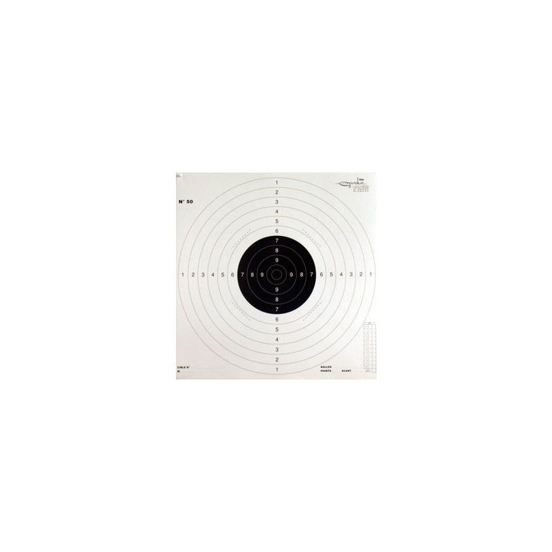 Cible papier Gravolux pistolet 25/50 m par 100