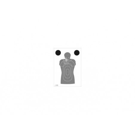 Cible silouhette Gravolux G1 Tirreur à 2 mains fond gris foncé Carton