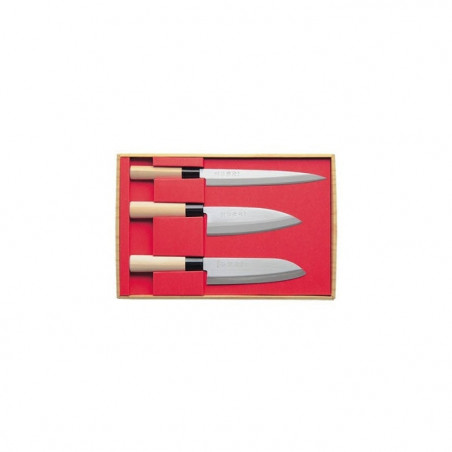Coffret 3 Couteaux Sekiryu Santoku & Deba & Sashimi