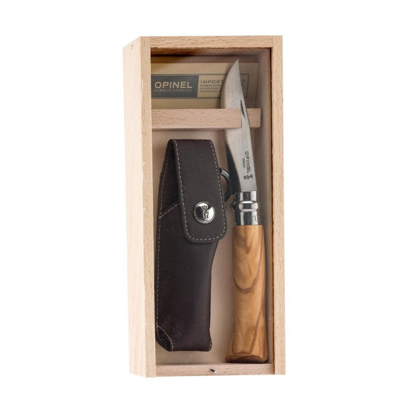 Coffret couteau Opinel Bois d'olivier - N° 8