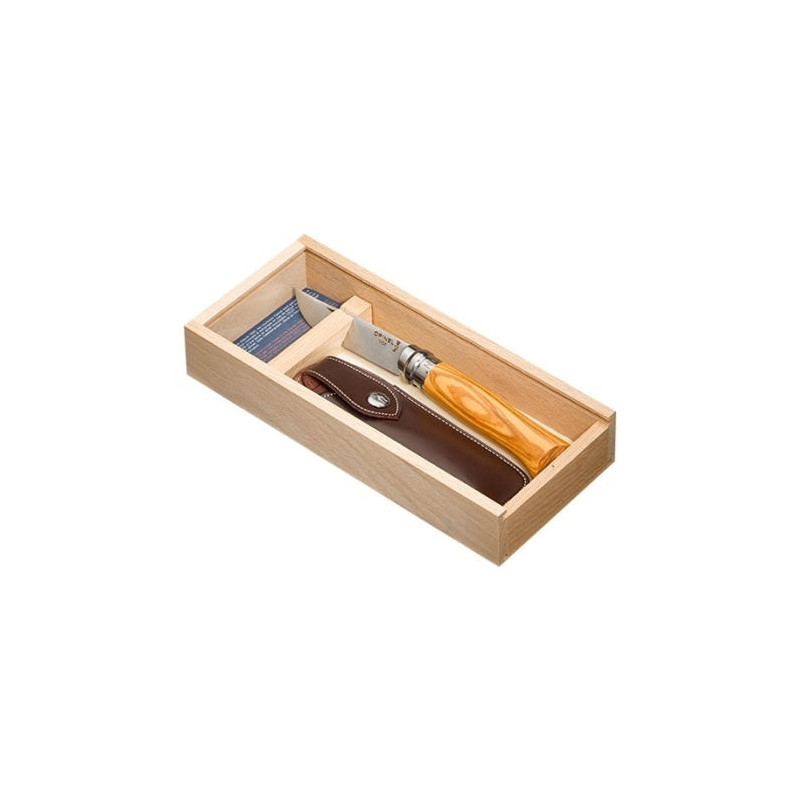 Coffret Couteau Opinel Plumier Inox N°08 Olivier - Lame 85mm