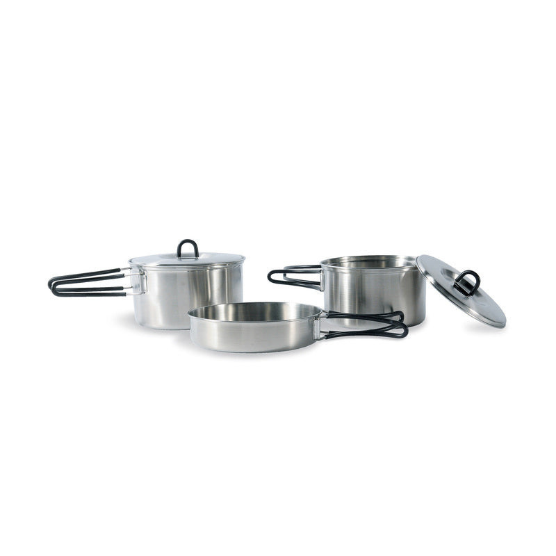 Cook set Regular Tatonka - 1 Poêle 2 Casserolles Avec Couvercles - Acier Inox