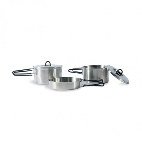 Cook set Regular Tatonka - 1 Poêle 2 Casserolles Avec Couvercles - Acier Inox