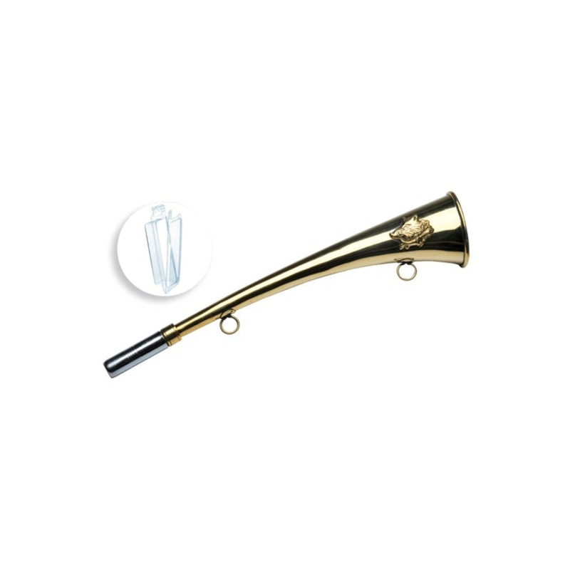 Corne d'appel Januel en Laiton décor sanglier - 30 cm