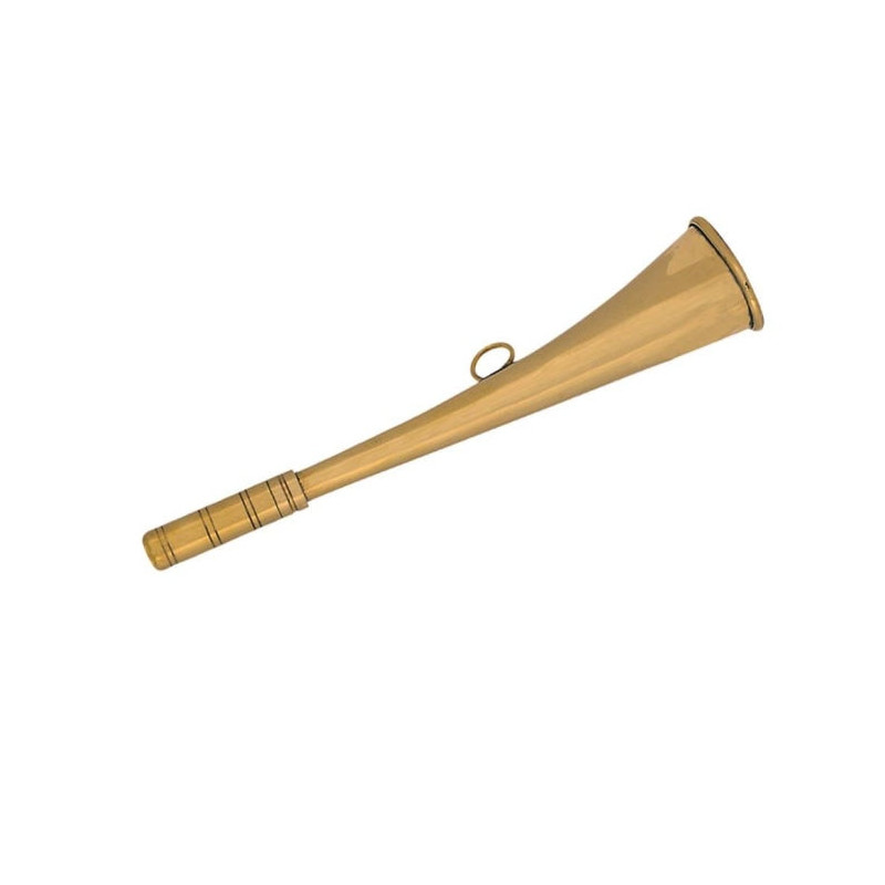 Corne de chasse plate en laiton poli Compiègne 12 cm