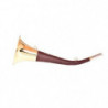 Corne ronde en laiton et cuir Stepland 40 cm