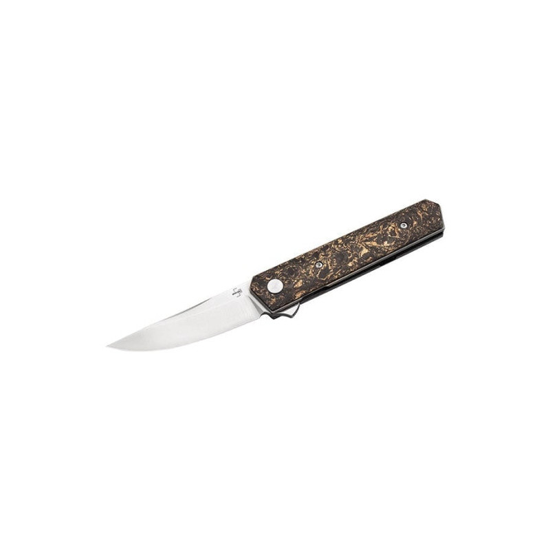 Couteau Boker Plus Kwaiken Compact Flipper Marble Carbon Copper - Lame 76mm