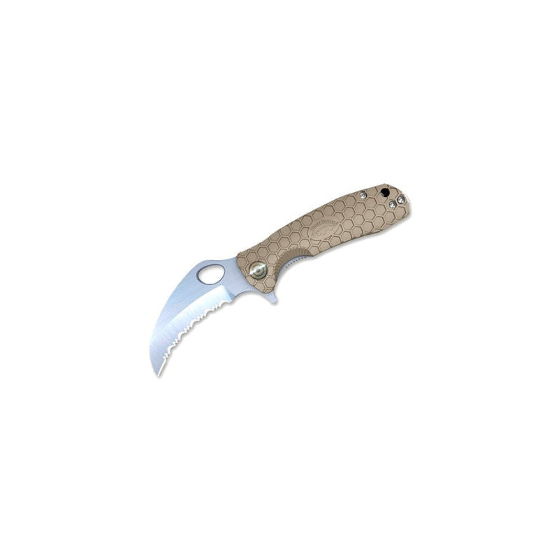 Couteau Honey Badger Claw Small Tan Serrated - Lame 71mm