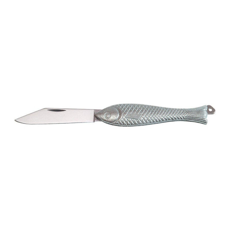 Couteau Mikov Forme Poisson Argenté - Lame 50mm