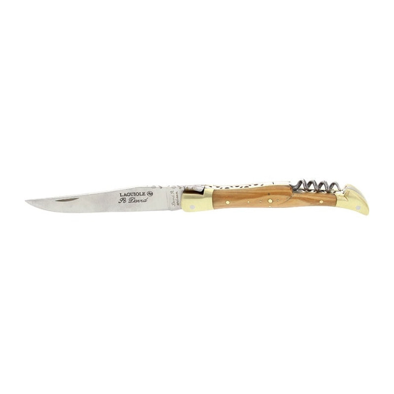Couteau Robert David Laguiole avec Tire-Bouchon 2 Mitres Laiton - Lame 90mm