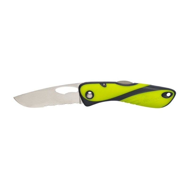 Couteau Wichard Offshore Lame Mixte Fluorescent Vert - Lame 80mm
