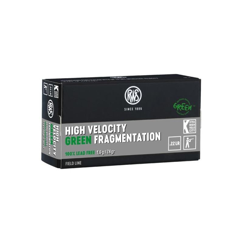 Cartouches RWS Green Fragm - Cal. 22 LR HV