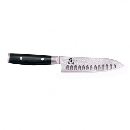 Couteau Yaxell RAN - Santoku Alvéolé Damas - Lame 165mm
