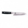 Couteau Yaxell RAN - Santoku Alvéolé Damas - Lame 165mm