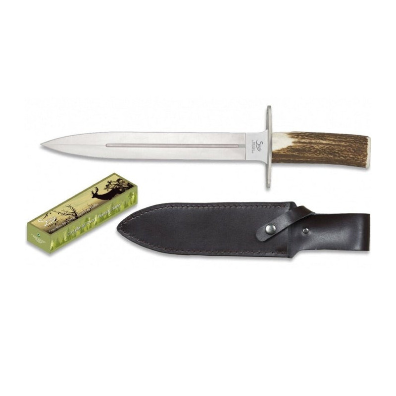 Dague de chasse Martinez Albainox manche bois de cerf