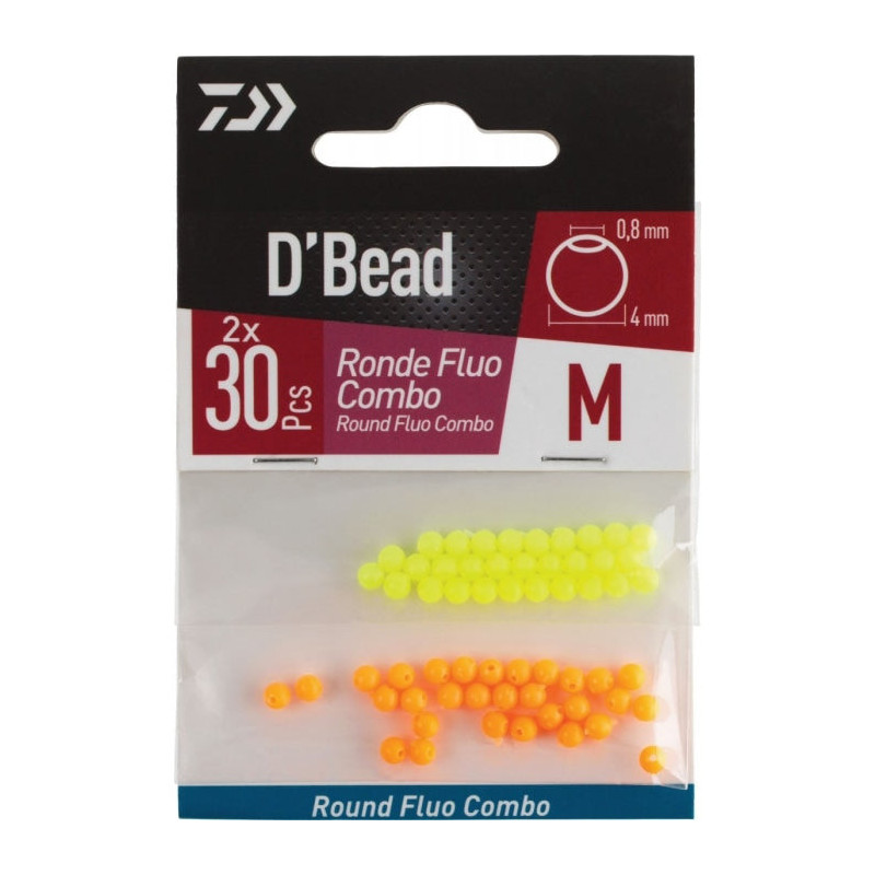 DP23 - Combo Perles rondes round Fluo Daiwa D'Bead