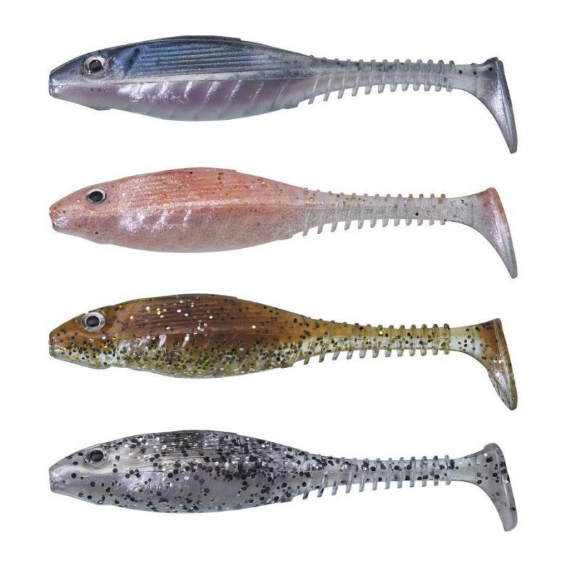 DP23 - Kit Leurre Flottant Gunki Grubby Shad Clear Water 6 cm - Par 4