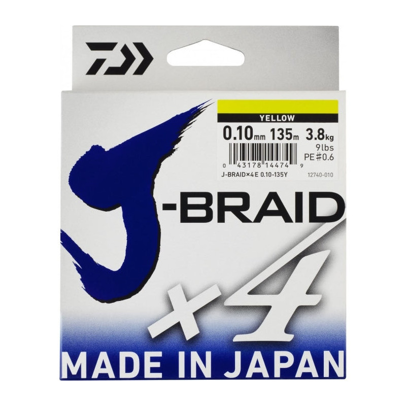 DP23 - Tresse Daiwa J-Braid X4 Jaune - 135 m