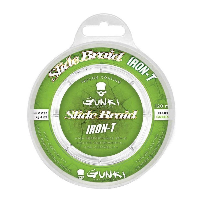 DP23 - Tresse Gunki Slide Braid Iron T Fluo Olive 120 m