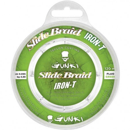 DP23 - Tresse Gunki Slide Braid Iron T Fluo Olive 120 m