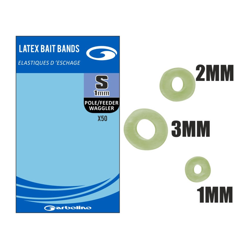 Élastique d'eschage Garbolino - Latex Bait Bands - Par 50