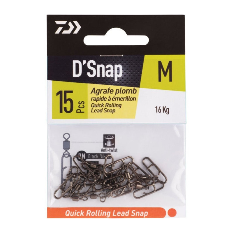 Émerillon Daiwa à agrafe plomb rapide