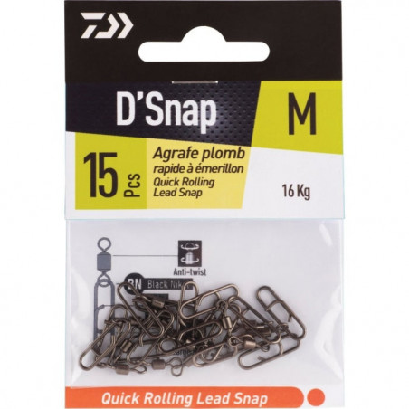 Émerillon Daiwa à agrafe plomb rapide