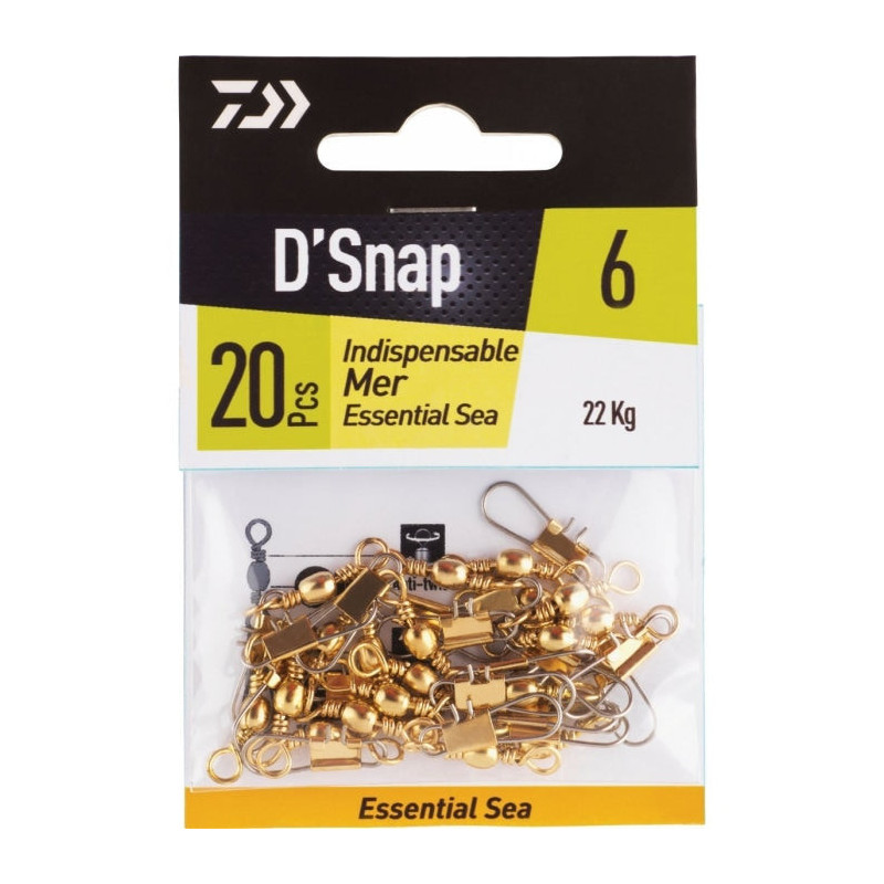 Émerillons Daiwa à agrafe indispensable Mer
