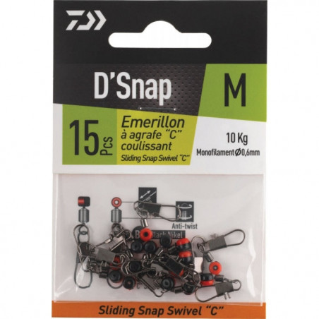 Émerillons Daiwa à agrafe coulissant Sliding Snap Swivel C