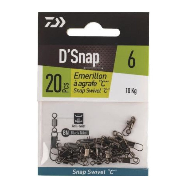 Émerillons Daiwa à agrafe Snap Swivel C