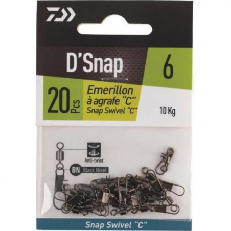 Émerillons Daiwa à agrafe Snap Swivel C