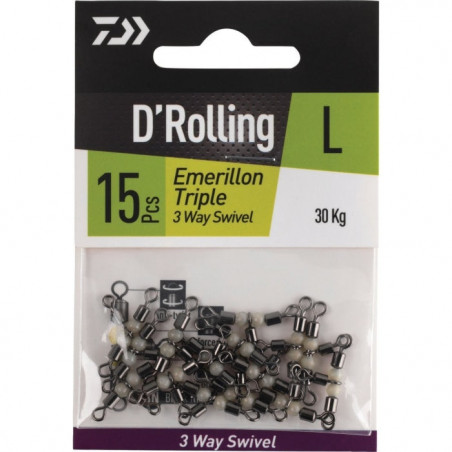 Émerillons Daiwa Baril Triple phospho 3 Way Swivel