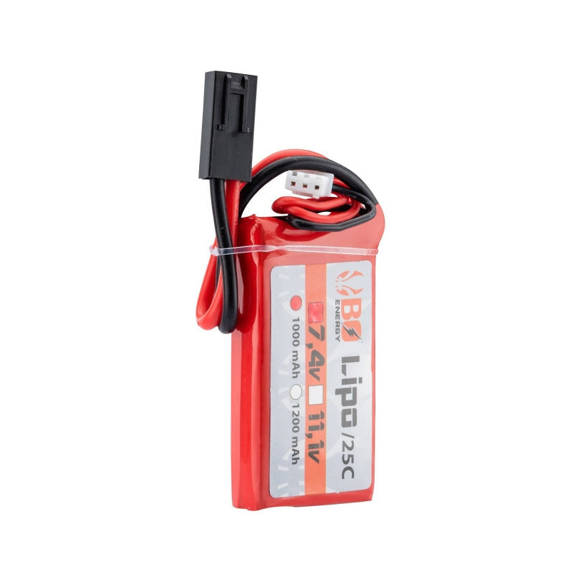 1 stick batterie Lipo 2S 7.4V 1000mAh 25C Peq