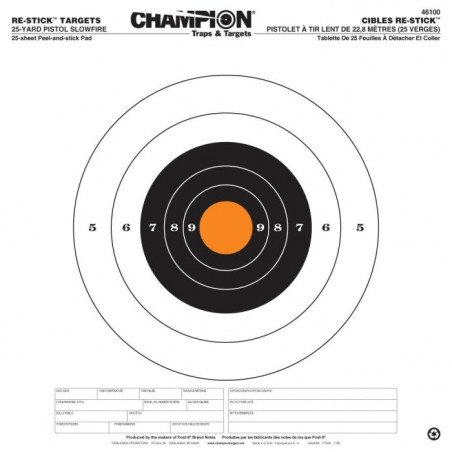 25 Cibles Adhésives Champion - Diam 1*35,5cm