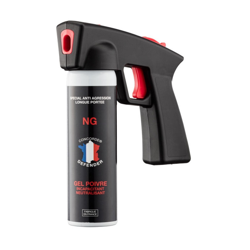 Aérosol Concorde Defender Gel Poivre avec Poignée - 100 ml - Nouvelle génération