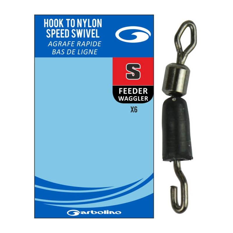 Agrafes rapide Garbolino bas de ligne - Feeder HTN Speed Clip - Par 6