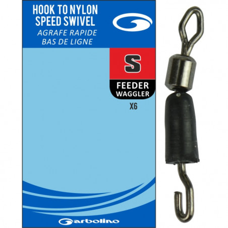 Agrafes rapide Garbolino bas de ligne - Feeder HTN Speed Clip - Par 6