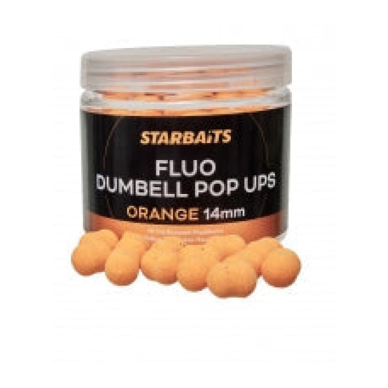 Appât Fluo Dumbell pop ups Orange 14mm Starbaits - 70g