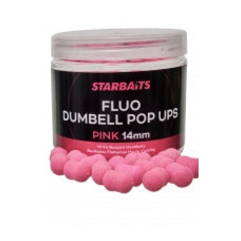 Appât Fluo Dumbell Pop ups Pink 14mm - Starbaits - 70gr