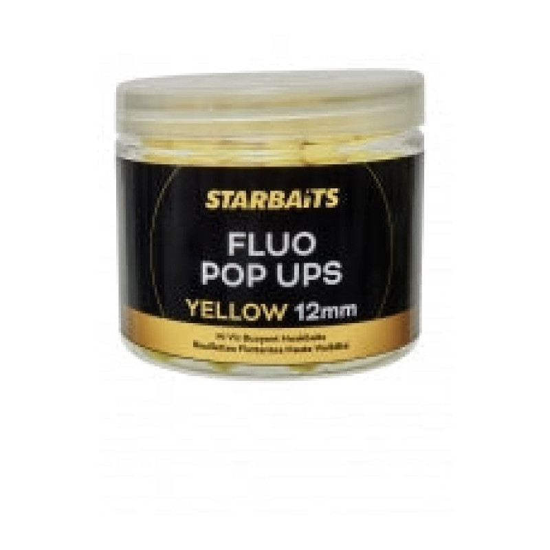 Appât Fluo Pop ups Yellow 12mm - Starbaits - 70rg