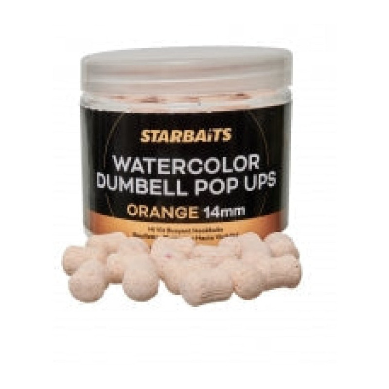Appât Watercolor Dumbell Pop Ups Orange - Starbaits - 14mm