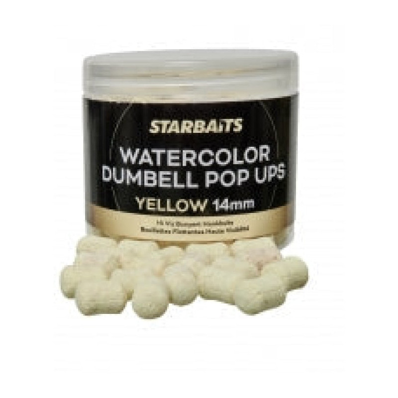 Appât Watercolor Dumbell Pop Ups Yellow - Starbaits - 14mm