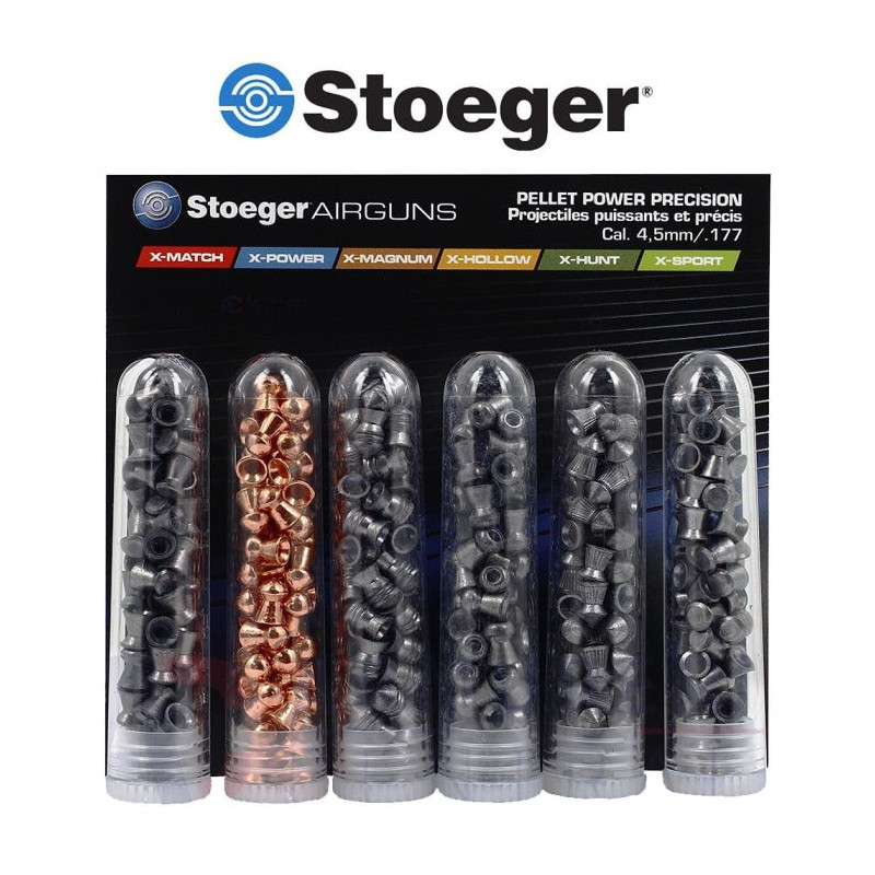 Assortiment de plombs Stoeger 6 differents 200 plombs - Cal. 4.5