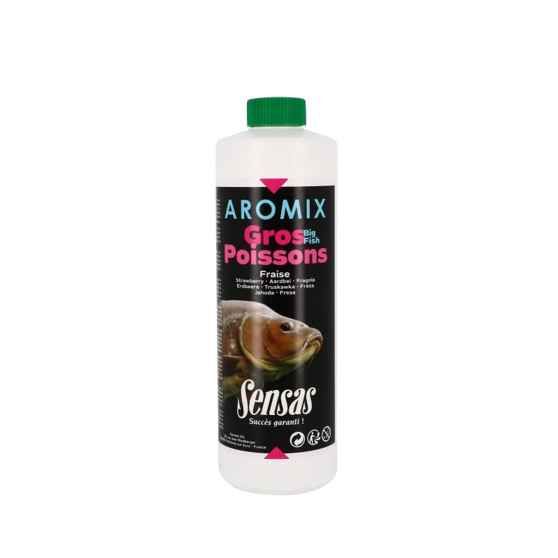 Attractant Aromix gros poissons fraise Sensas 500ml