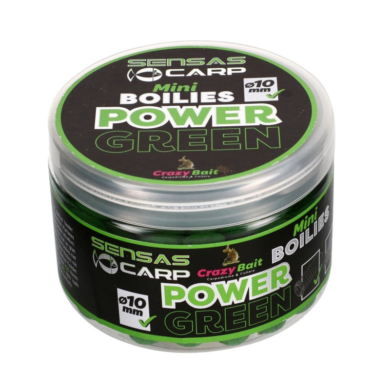 Attractant Mini-Boilies Power Green Sensas 80g