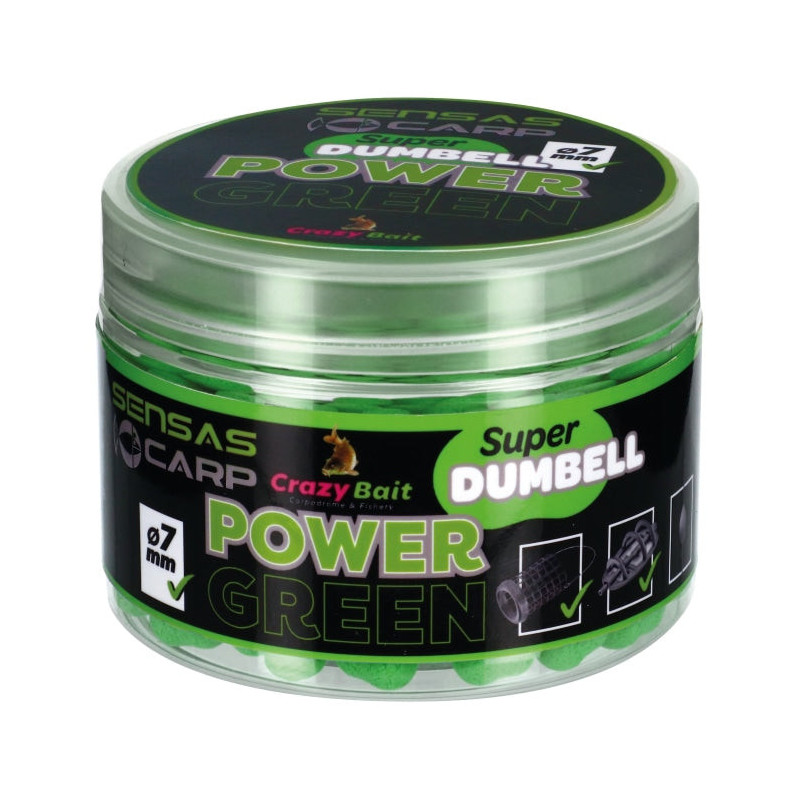 Attractant Super Dumbell 7mm Power green Sensas 80g