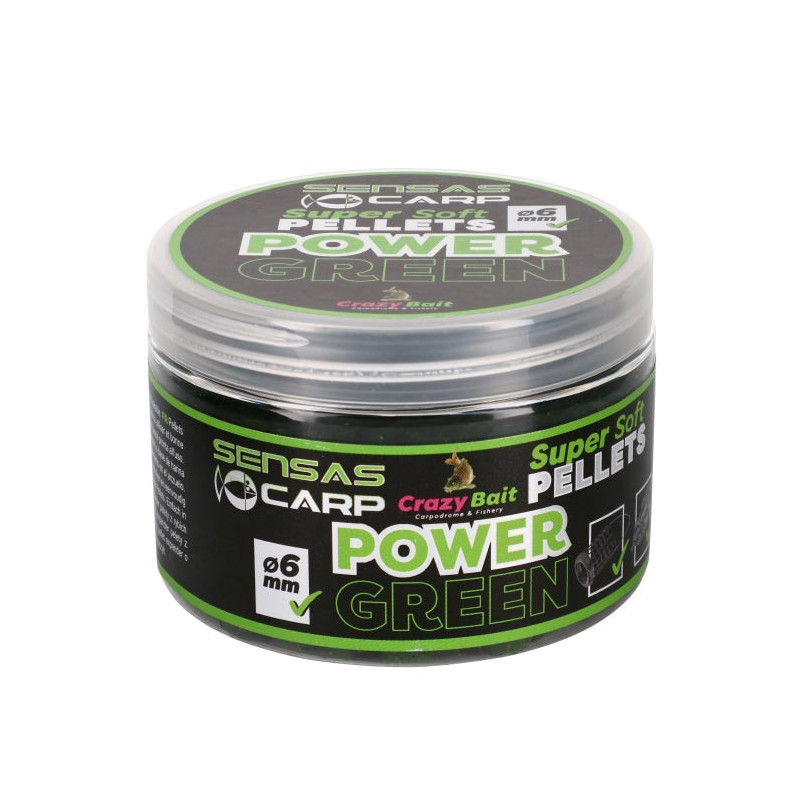 Attractant Super soft pellets 6mm Sensas Power Green 60g