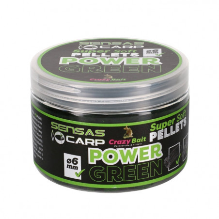 Attractant Super soft pellets 6mm Sensas Power Green 60g