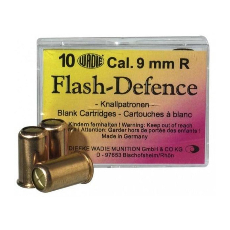 Balle à blanc Wadie Flash défence - Par 10 - Cal. 9 mm R / 380