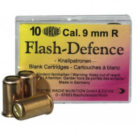 Balle à blanc Wadie Flash défence - Par 10 - Cal. 9 mm R / 380